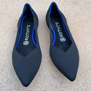 ROTHY’S BLACK POINTED TOE The Point FLATS SIZE 7